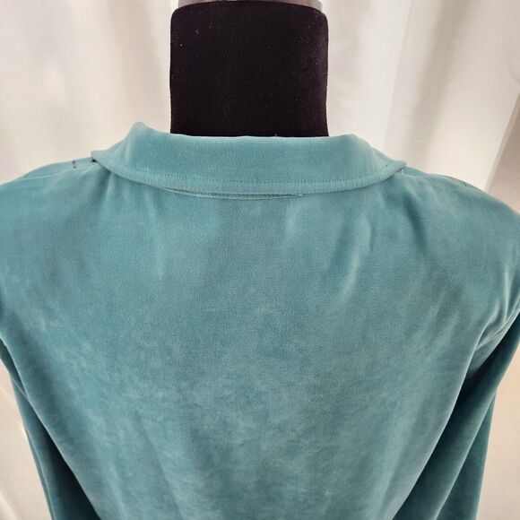 Koret Womens Embroidered Faux Suede Jacket Size S Teal Floral Granny Core - Picture 8 of 13